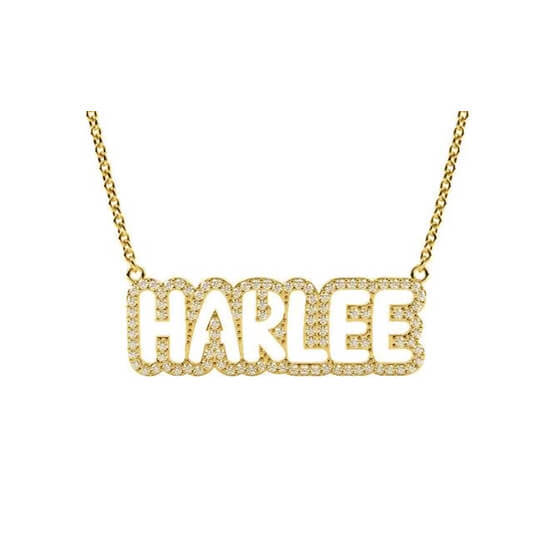 Sterling silver personalized jewelry wholesale suppliers custom made diamond bubble name necklace manufacturers